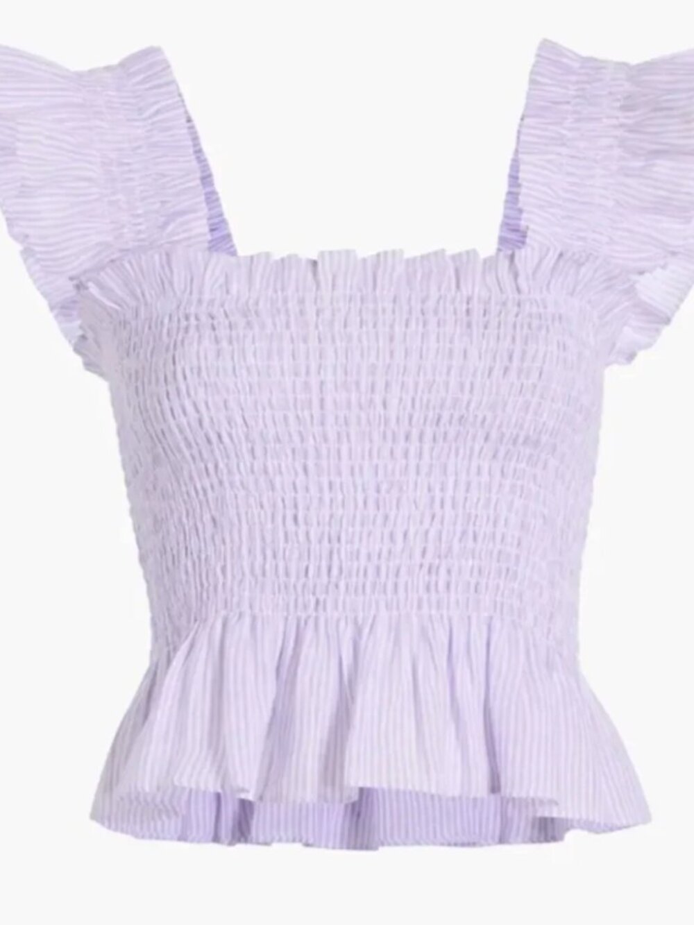 HILL HOUSE The Paz Cropped Nap Top Lilac Stripe Size XL